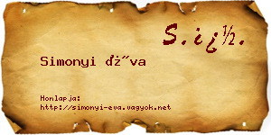 Simonyi Éva névjegykártya
